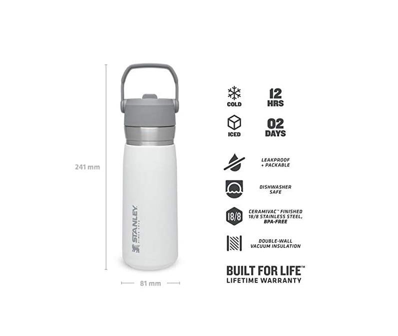 THE ICEFLOW FLİP STRAW WATTER BOTTLE 0,65 L - BEYAZ