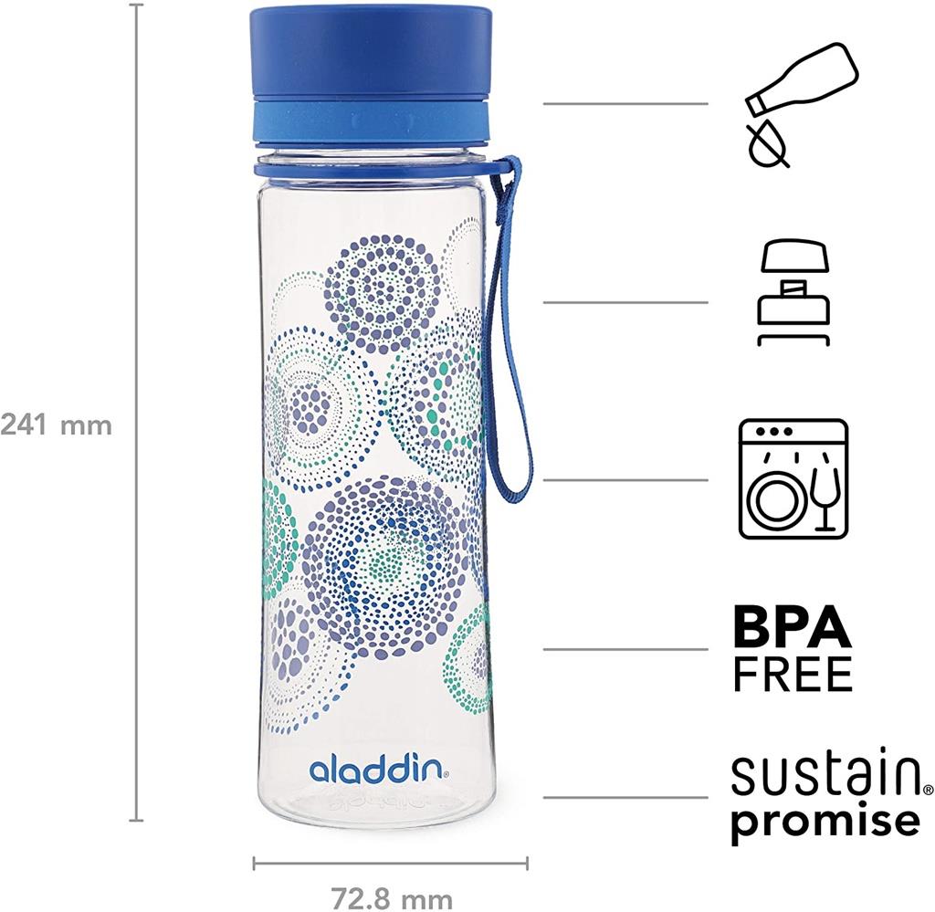 AVEO WATER BOTTLE - 0.6L SU ŞİŞESİ - BLUE WİTH PRİNT