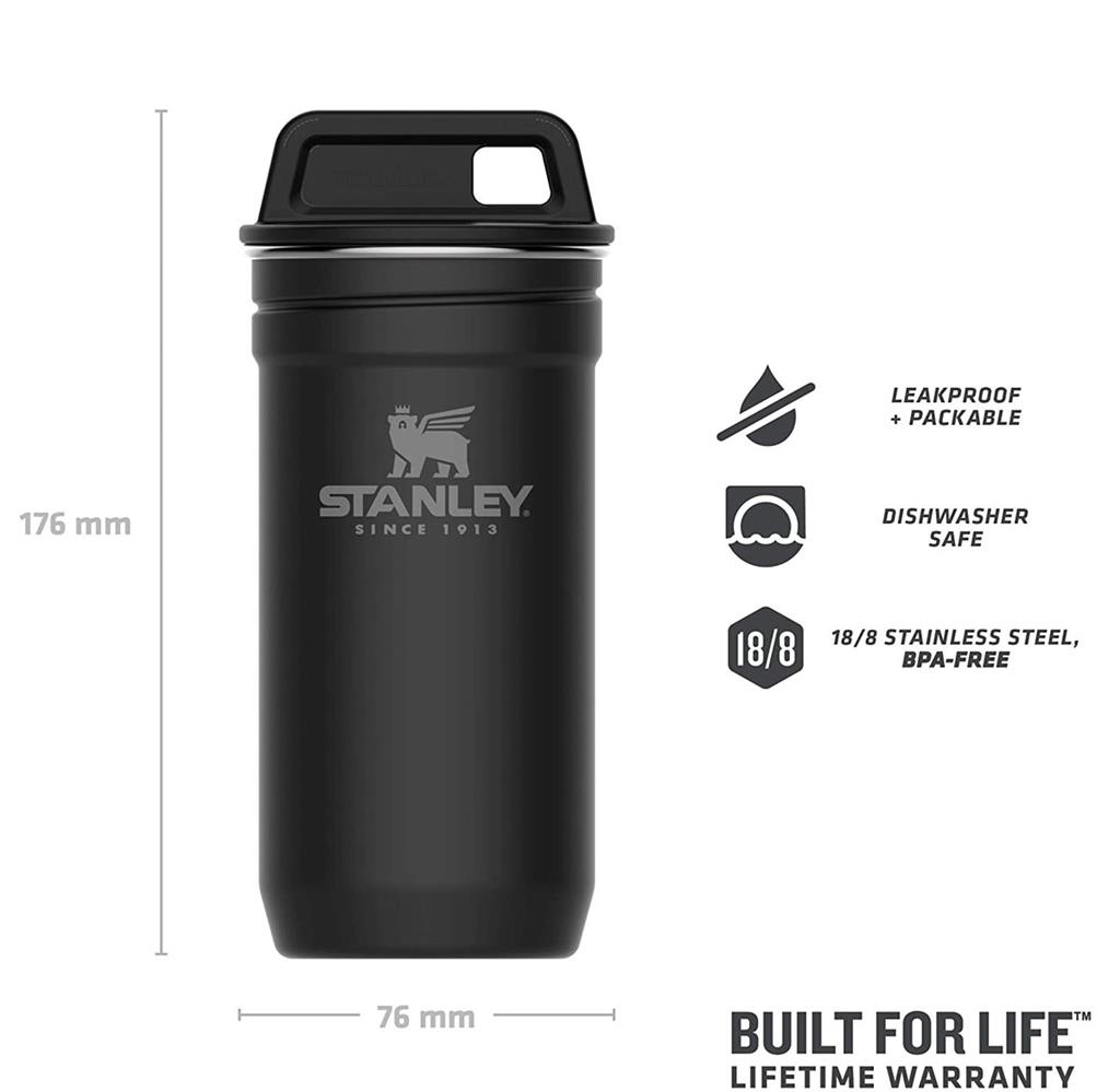 STANLEY ADVENTURE SHOT SET + FLASK (HEDİYE SETİ) - SİYAH