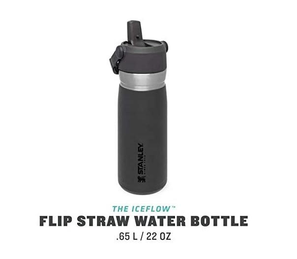 THE ICEFLOW FLİP STRAW WATTER BOTTLE 0,65 L - SİYAH